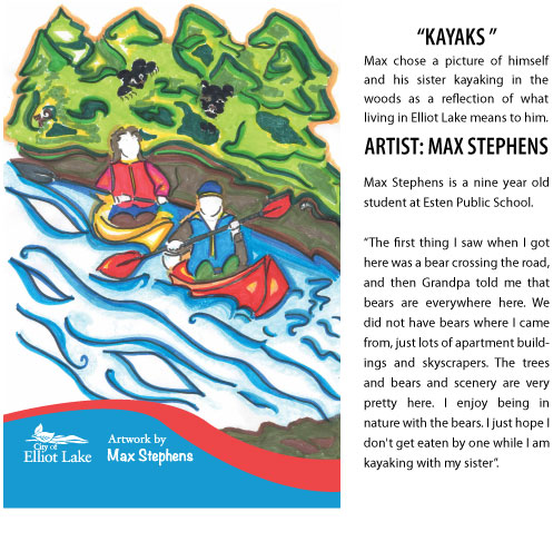 Max Stephens' "Kayaks" Banner Art and Biography