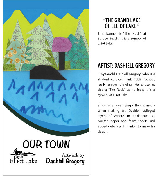 Dashiell Gregory's "The Grand Lake of Elliot Lake" Banner Art and Biography