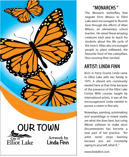 Linda Finn's "Monarchs" Banner Art and Biography
