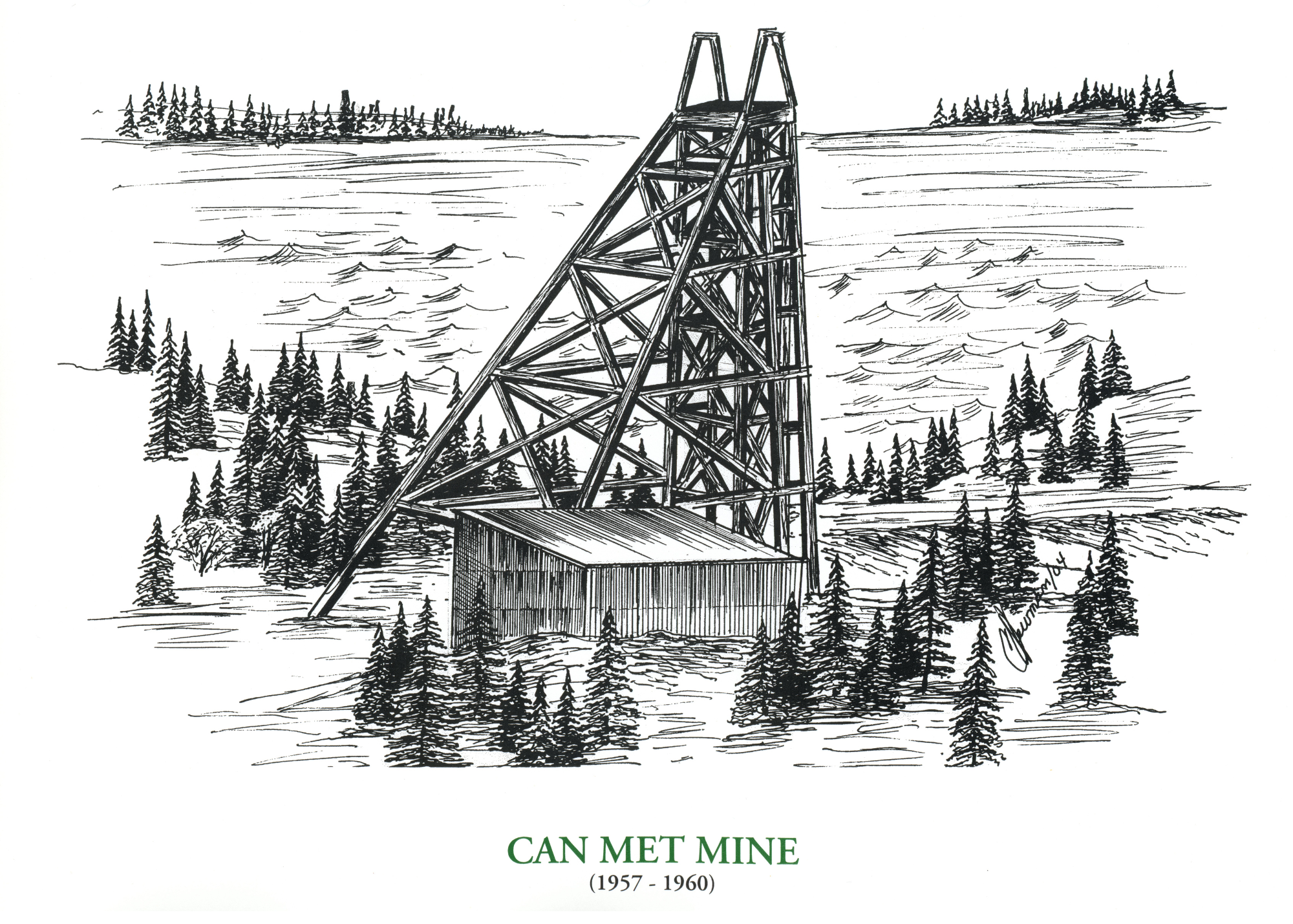 Artwork of Can-Met Mine