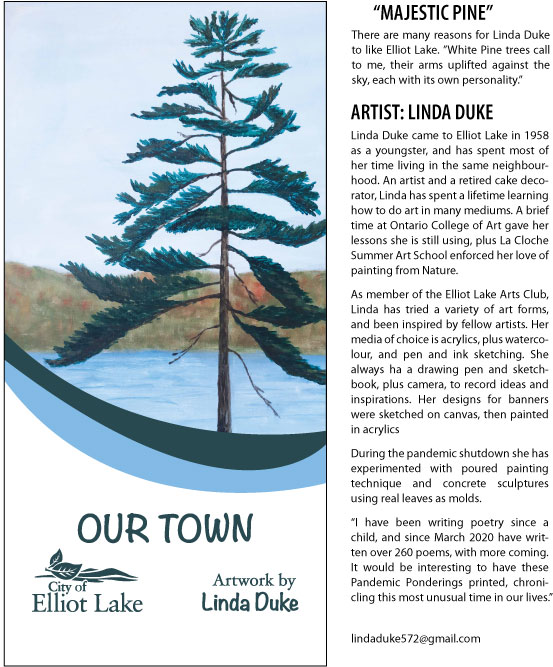 Linda Duke's "Majestic Pine" Banner Artwork and Biography