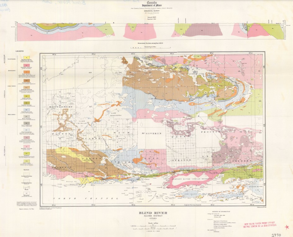 W.H. Collins Blind River Geological Map